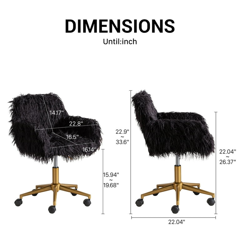 Black fuzzy chair sale
