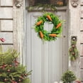 thumbnail image 5 of Artificial Spring Carrot Wreath Garland, 13.7 Inch Green and Orange Front Door Decor, Easter Summer Wedding Party Hanging for Outdoor Wall and Farmhouse Window Decoration, 5 of 8