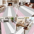 thumbnail image 5 of 6'x9' Area Rugs, Pink Striped Indoor Outdoor Area Rug for Living Room Bedroom, Multicolor Grey White Horizontal Stripes Washable Bathroom Rugs Kitchen Floor Carpet Mats Home Decor Aesthetic, 5 of 8