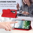 thumbnail image 5 of Leather For Samsung Galaxy S26 Ultra 5G Case Orchids&Butterflies Embossed 5-card  Flip Wallet Leather Case With Card Holder Magnetic Closure Phone Cases Cover With Hand Strap,Red, 5 of 9