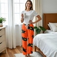 thumbnail image 5 of Womens Halloween Pajamas Pants Pumpkin Ghost Pajama Cute Soft Long Lounge Bottoms Pjs,Ginger,S, 5 of 5