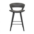 thumbnail image 6 of Home Square 26" Wood & Faux Leather Counter Height Bar Stool in Black - Set of 3, 6 of 7
