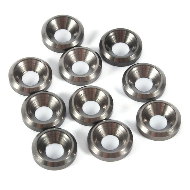 Arandelas De Cabeza Avellanada Arandelas De Tornillo De Cabeza De Aleación De Aluminio 10 Uds M3 Arandelas De Cabeza Avellanada Anodizadas Junta Aleación De Aluminio Gris Titanio ANGGREK Otros