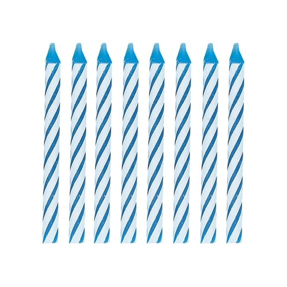 Unique Industries Multi-color Striped Birthday Candles, (2.5") 24 Pieces