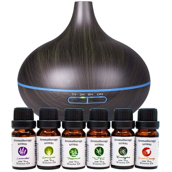Ingeniuso Ultrasonic Diffuser,400ml: Lavender, Lemongrass, Peppermint, Tea Tree, Eucalyptus, Orange