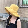 thumbnail image 3 of Sombrero de pescador de ala grande para mujer, sombrilla de verano para exteriores, sombrero de protección solar, sombrero de sol plegable que combina con todo de estilo coreano, gorro de lavabo rojo, 3 of 5