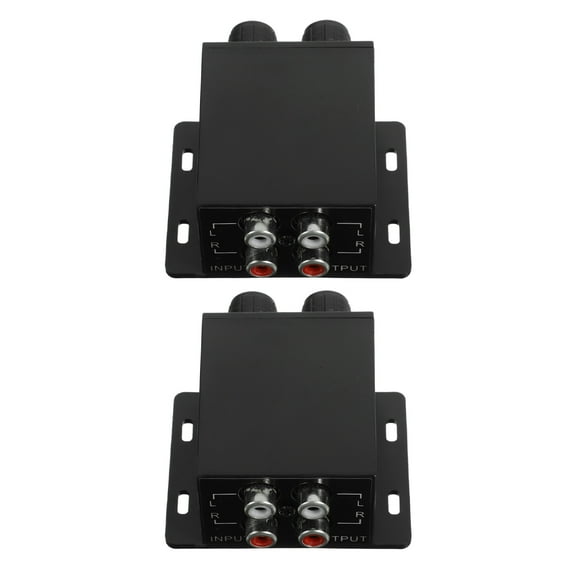 HEMOTON Universal Car Audio Amplifier Bass Controller with Adjustable Potentiometer for Speakers Black ABS