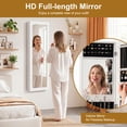 thumbnail image 5 of LIVIZA Full-Length Mirror Jewelry Cabinet with Hooks & Storage Shelves, Wall Door Mounted Jewelry Armoire Organizer,White, 5 of 8
