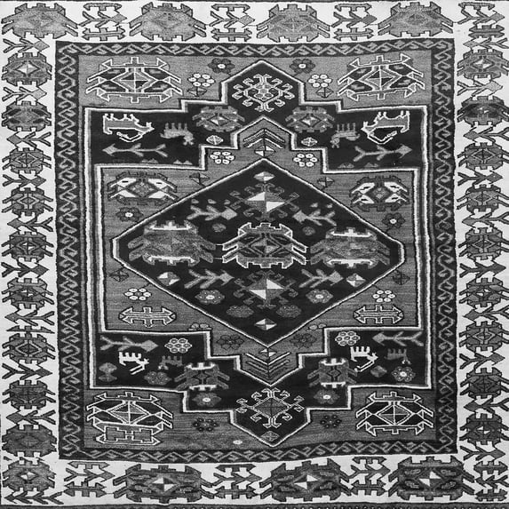 Ahgly Company Indoor Square Persian Gray Traditional Area Rugs, 5' Square