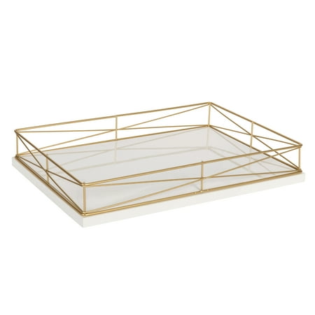 rectangle mendel laurel rim tray kate decorative metal gold