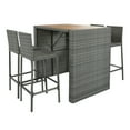 thumbnail image 6 of Harper & Bright Designs 5 Pieces Outdoor Patio Wicker Bar Set, Rattan Height Dining Table Set with 4 Stools PE for Poolside Garden, Gray Wicker, 6 of 13