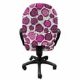 thumbnail image 3 of Fruit Office Chair Slipcover, Halved Figs Pattern Colorful Berries Fresh Food Kitchen Art, Protective Stretch Decorative Fabric Cover, Standard Size, Dark Magenta Magenta, by Ambesonne, 3 of 5