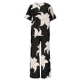 thumbnail image 6 of Neewe Women's Summer 2 Piece Outfits 2026 Short Sleeve Tops Wide Leg Pant Sets Casual Tracksuit-Black L, 6 of 9