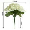 thumbnail image 3 of Efavormart 14 Ivory Velvet Roses Artificial Flower Bouquet for DIY, Floral Arrangment, Home, Party, Garden, Table Centerpieces Decorations, 3 of 11