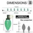 thumbnail image 4 of C9 Green Christmas Lights,14.4FT 25 LED Faceted String Light, Connectable 120V UL Certified Christmas Roof Light, Indoor Outdoor Xmas Tree Lights for Christmas Tree Party Patio Garden, 4 of 5