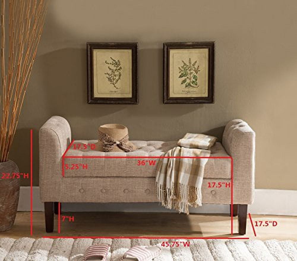 Kings Brand Furniture Tufted Design Upholstered Storage Bench Ottoman