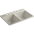 thumbnail image 1 of Kohler K-5846-5U Brookfield 33" Double Basin Undermount Enameled Cast - Sandbar, 1 of 7