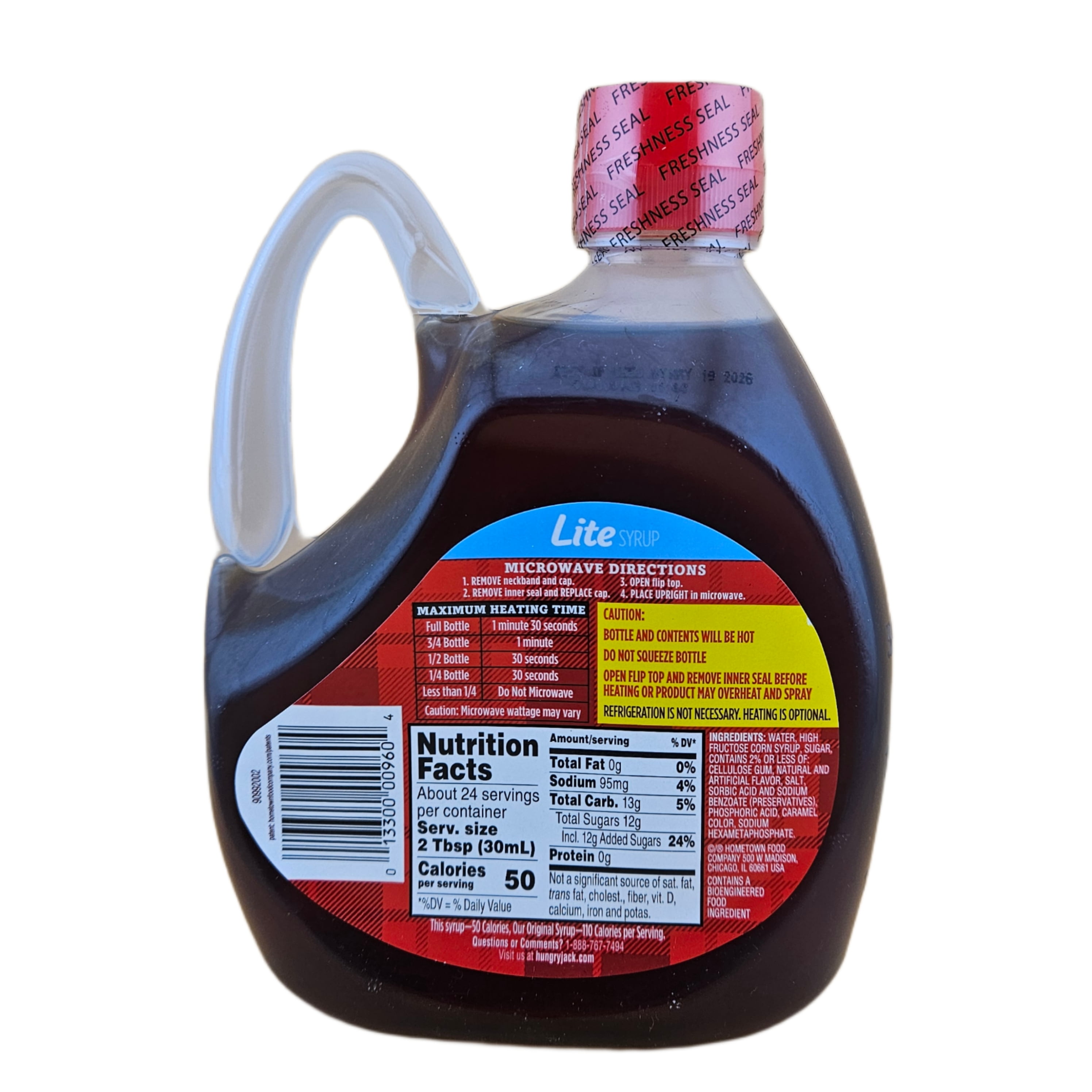 Hungry Jack Syrup Lite 24 oz (2 pack) and 8in Silicone Spatula (Color Varies)