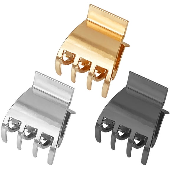 ETHZZLE 3pcs Hair Claw Clips Silver Small Jaw Clips For Women For Valentine's Day