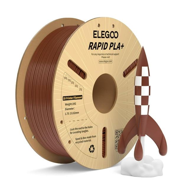 Filamento para impresora 3D ELEGOO Rapid PLA Plus de 1,75 mm, marrón, 1 kg