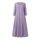 thumbnail image 3 of Vestido Largo Casual Gibobby Mujer 3 de 4 Manga Cuello Redondo Suelto Boho Color Sólido, 3 of 4