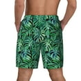 thumbnail image 3 of Sigee Monstera Leaves Print Mens Swim Trunks with Compression Liner Quick Dry Swim Stretch Beach Shorts with Pockets,S-3XL, 3 of 7