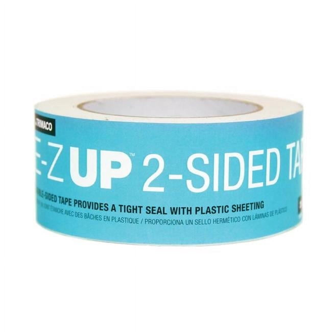 Trimaco E-Z UP 54744 Adhesive Tape, Double Sided, Heavy-Duty, 60 ft L, 2 in W, White