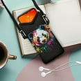 thumbnail image 2 of Xoenoiee Universal Neoprene Cell Phone Pouch Stylish Mobile Protection Case Bag with Large Top Opening, Hook and Loop Fastener Cellphone Crossbody Purse, 4 X 8 Inch, Panda Black Splash Ink, 2 of 7