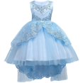 thumbnail image 1 of Ropa para niños Vestido para niños Vestido de princesa Vestido de encaje bordado para niña Vestido de cola para niña de flores, 1 of 6
