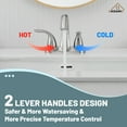 thumbnail image 4 of CASAINC 4 in. Centerset Double Handle Mid Arc Bathroom Sink Faucet Lavatory Faucet with Stainless steel Drain in Brushed Nickel, 4 of 10