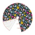 thumbnail image 3 of Halloween Christmas Tree Skirt - Watercolor Meadow Flowers 48 Inches Christmas Tree Skirt for Halloween Holiday Indoor Home Christmas Tree Decorations with Three Ribbons, 3 of 7