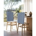 thumbnail image 3 of nqOlkjepod Navy Blue Moire Chair Covers Set of 6, Decorative Chair Back Cover, Water Ripple Stripe Farmhouse Dining Room Chair Slipcovers Removable Chair Protectors Covers for Party Banquet, 3 of 7