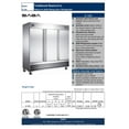 thumbnail image 6 of Heavy Duty Commercial 72 cu ft Solid Stainless Steel Reach-In Refrigerator (3 Doors), 6 of 9