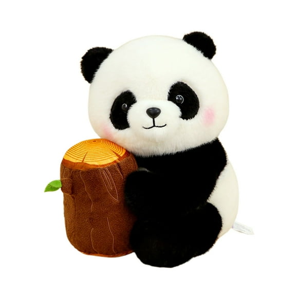 Panda Stuffed Animal 9.8 Inches Soft Bear Plush Toys with Bamboo Stuffed Panda Plushies Cute Doll Gifts Black and White,Cute Panda Plush Toy Doll