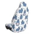 thumbnail image 2 of Wukai Cute Hippos Full Set Car Seat Covers with Soft Padding Universal Auto Front Seats Protector and Cushion Mat, 2 of 5