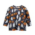 thumbnail image 4 of Abcomgle Halloween Shirts for Kids Girls Spooky Ghost Pumpkin Graphic T Shirts for Girls Crewneck 3/4 Sleeve Tshirts for Girls Fall Funny Cute Tee Top Girls,3-4 Years, 4 of 5