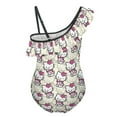 thumbnail image 6 of Hello Kitty Girls One Piece Swimsuits Hawaiian Ruffle Swimwear Beach Bathing Suit Outfits, 6 of 7