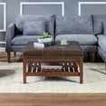 thumbnail image 4 of Designs4Comfort Silverton Coffee Table Ottoman w/Shelf in Brown Faux Leather, 4 of 6