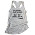 thumbnail image 1 of Thunderbolt And Lightning Very Frightening Me - Galileo Tank Top, Ladies Racerback Tank, Funny Lyric Tank, Silver Gray, X-Large, 1 of 3