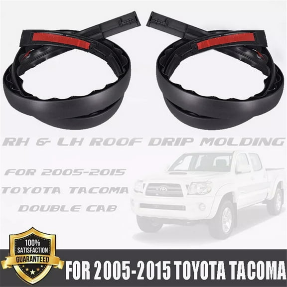 2PCS L R Roof Drip Molding For Toyota Tacoma Double Cab 2005-2015 #75551-04063