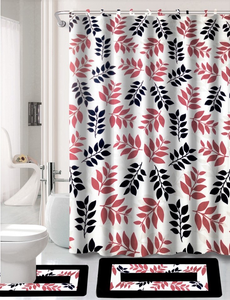 14 Pc Animal Leopard Bathroom Fabric, Tan Fabric Shower Curtain Liner