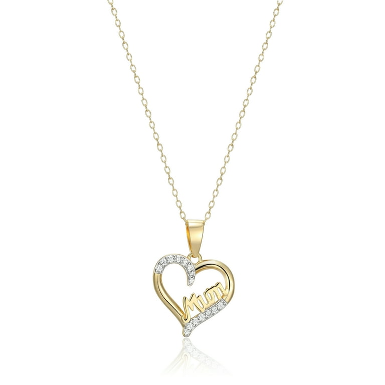 ☆TATIANA☆ Silver 925 Witty Cubic Heart Necklace NZ2090 Forever Facets Mom Heart Cubic Zirconia 18
