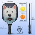 thumbnail image 4 of Pickleball Paddles Set Of 2, Fiberglass Surface, Astonished Dog Print, 4 Balls & Bag, 4 of 5
