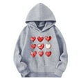 thumbnail image 4 of ATOGUTA Girls Valentine's Day Sweatshirt Hooded Heart Sweatshirt Fall Winter Kid Long Sleeve Shirt Pullover Top Size 3T-14, Gray, 4 of 5