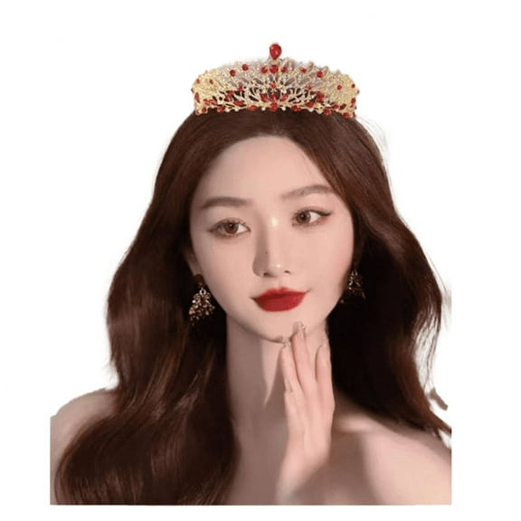 Yoyauz Women's Gold Crown Crystal Princess Tiara Crystal Queen's Crown Wedding, Bridal Hair Ornament Birthday Prom, Beauty Pageant Party Barmitzvah Rite of Passage, Photo Props