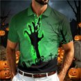 thumbnail image 2 of LIIPEE Halloween Graphic Polo Shirt For Men Short Sleeve Tennis Collar Shirts Male Comfortable Breathable Polos,XXXXXL, 2 of 5