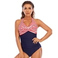 thumbnail image 1 of One Piece Bathing Suit for Women Training Athletic Swimwear Tummy Control Halter Swimsuit, 1 of 3