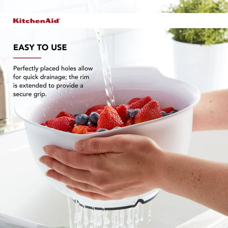 Kitchenaid BPA-Free Plastic Set of 3 Mixing Bowls with Soft Foot