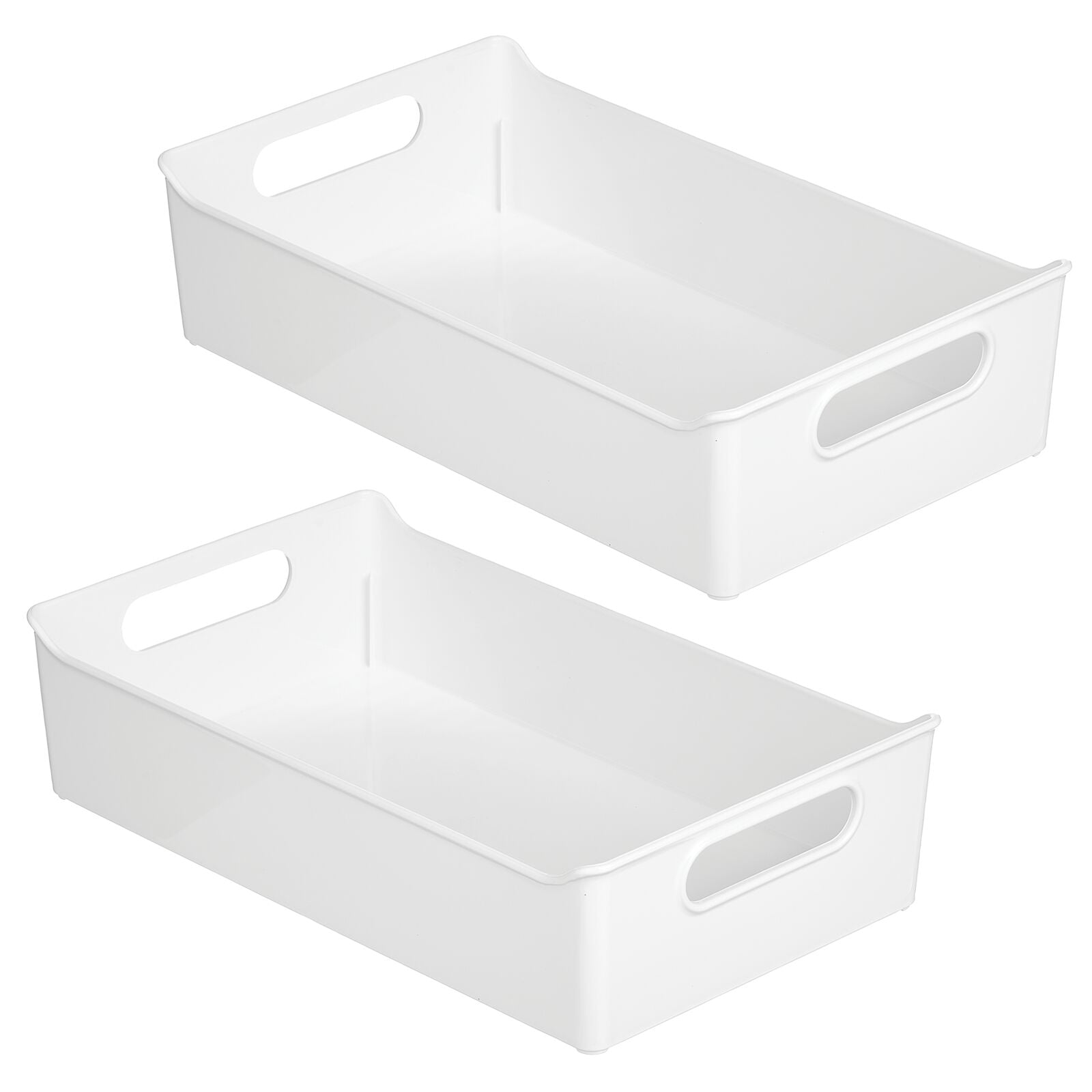mDesign Small Plastic Kitchen Storage Container Bins with Handles Organization in Pantry