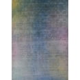 thumbnail image 1 of Ahgly Company Indoor Rectangle Mid-Century Modern Marble Blue Oriental Area Rugs, 5' x 7', 1 of 6
